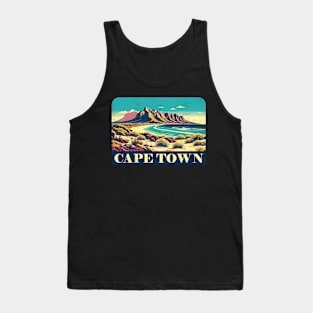 Vintage Cape Town Travel Poster Sticker | Howzit South Africa | Explore Table Mountain Tank Top